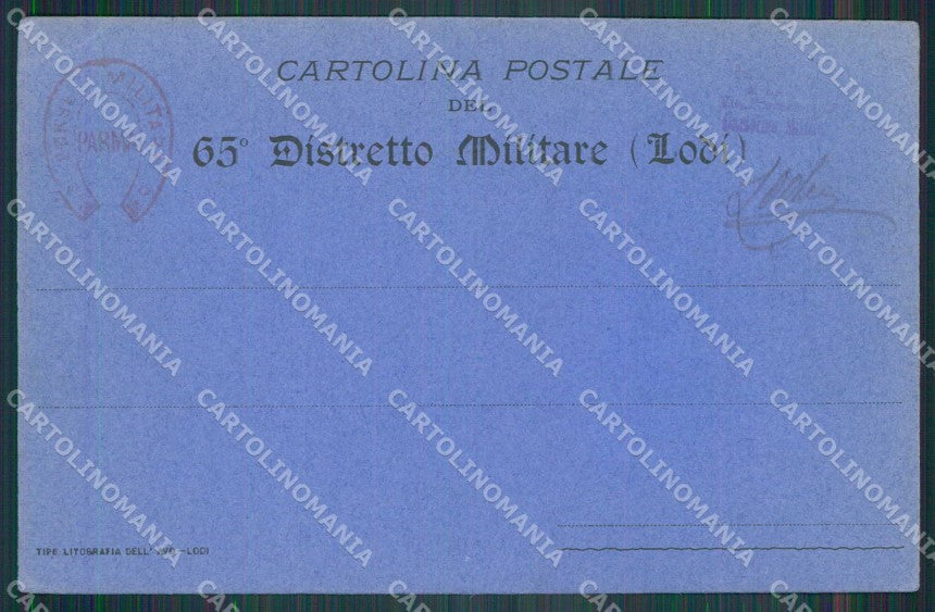 Militari Reggimentali 65° Distretto Militare Lodi cartolina KF3788 – retro