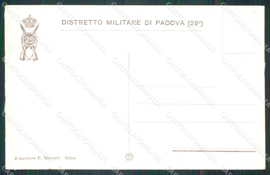 Militari Tricolore 29° Distretto Padova Fascismo SCOLLATA cartolina KF3796 – retro