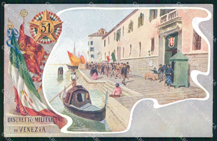 Militari Tricolore 51° Distretto Militare Venezia cartolina KF3799 – fronte