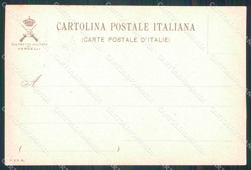 Militari Reggimentali 75° Distretto Militare Vercelli cartolina KF3802 – retro