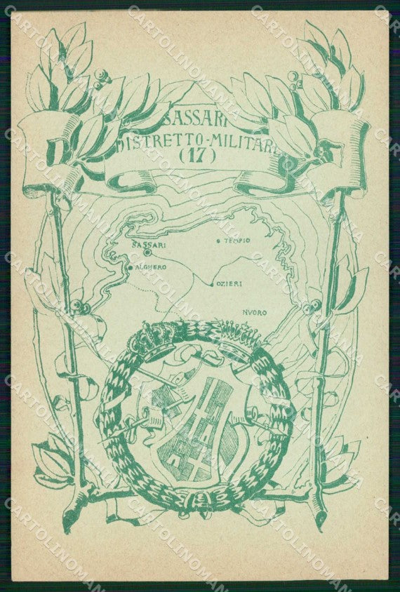 Militari Reggimentali 17° Distretto Militare Sassari Tempio cartolina KF3821 – fronte