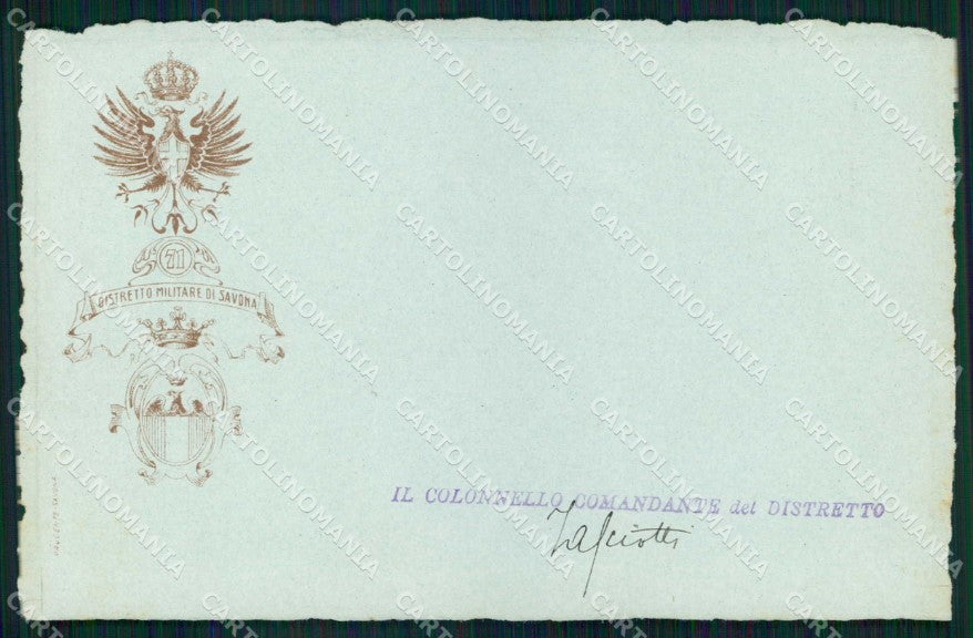 Militari Reggimentali 71° Distretto Militare Savona cartolina KF3836 – fronte