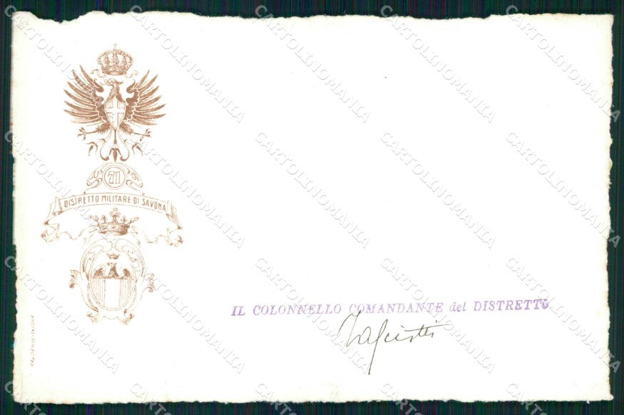 Militari Reggimentali 71° Distretto Militare Savona cartolina KF3838 – fronte