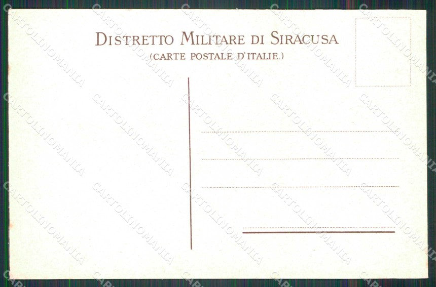 Militari Reggimentali 59° Distretto Militare Siracusa Tricolore cartolina KF3839 – retro