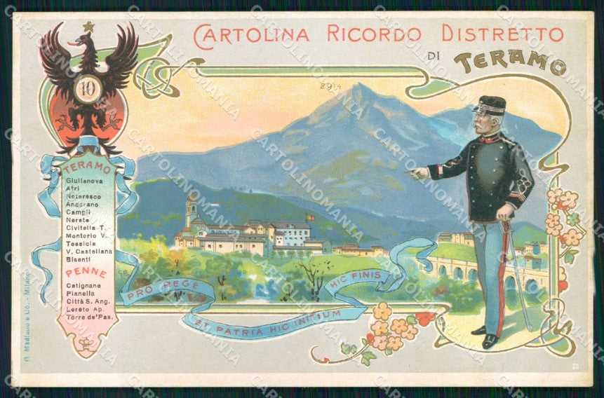Militari Reggimentali 10° Distretto Militare Teramo cartolina KF3845 – fronte