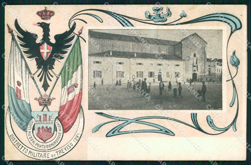 Militari Reggimentali 28° Distretto Militare Treviso Tricolore cartolina KF3852 – fronte