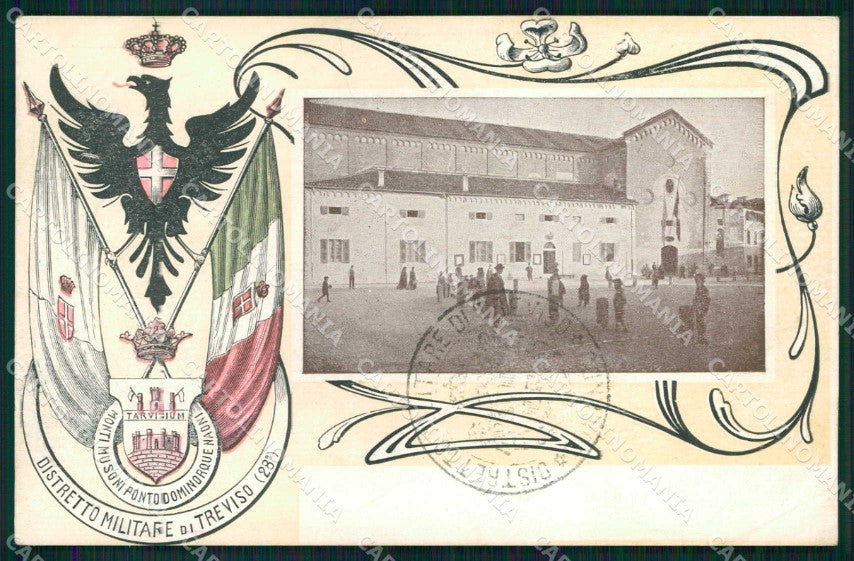 Militari Reggimentali 28° Distretto Militare Treviso Tricolore cartolina KF3853 – fronte