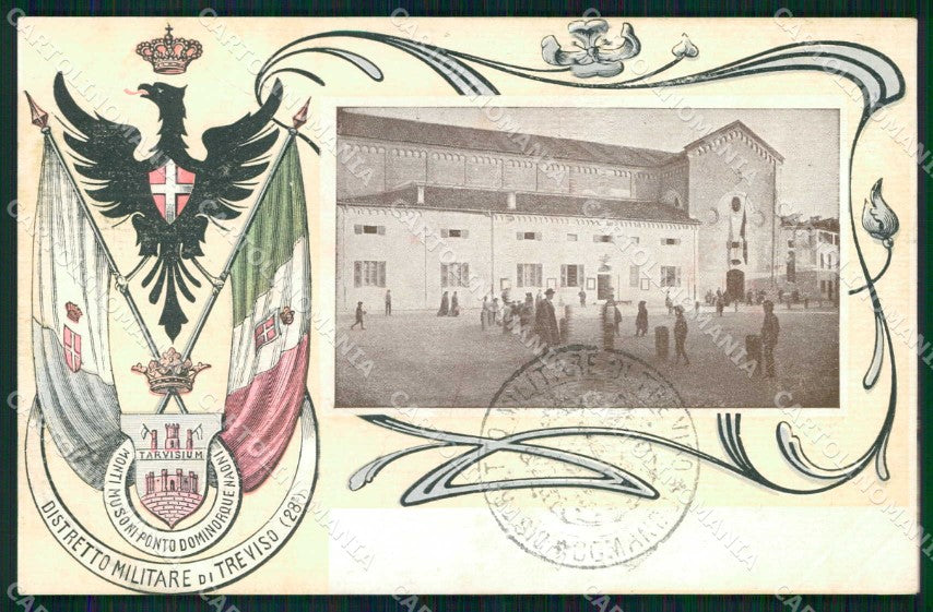 Militari Reggimentali 28° Distretto Militare Treviso Tricolore cartolina KF3855 – fronte
