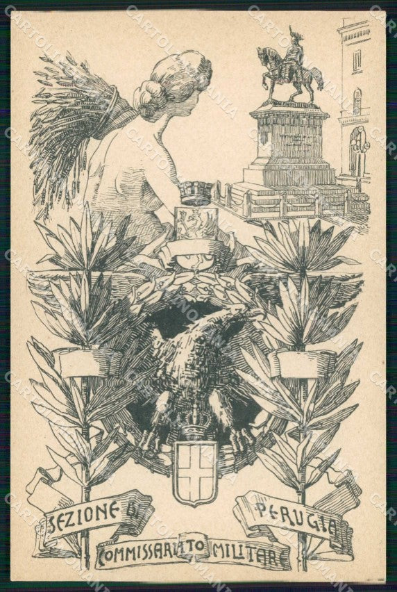 Militari Reggimentali Sezione Commissariato Militare Perugia cartolina KF3861 – fronte