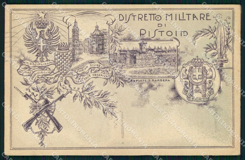 Militari Reggimentali 84° Distretto Militare Pistoia 1937 Fascismo cp KF3862 – fronte