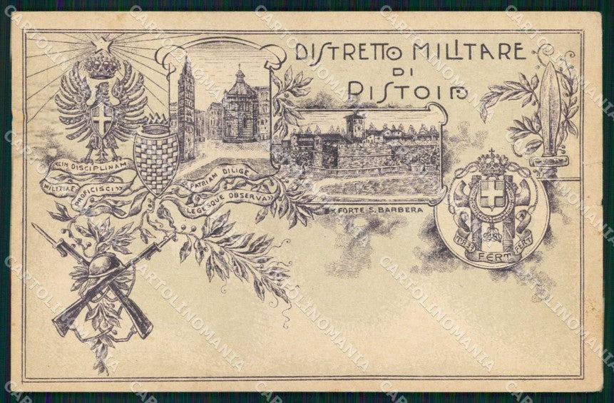 Militari Reggimentali 84° Distretto Pistoia 1936 Fascismo STRAPPINO cp KF3864 – fronte