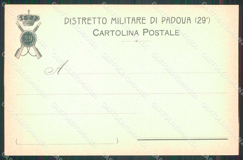 Militari Reggimentali 29° Distretto Militare Padova cartolina KF3869 – retro