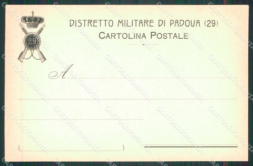 Militari Reggimentali 29° Distretto Militare Padova cartolina KF3870 – retro