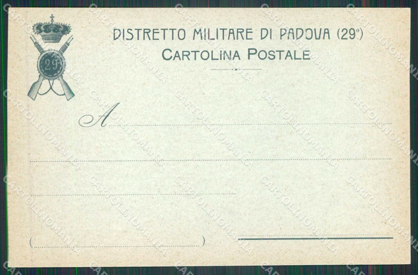 Militari Reggimentali 29° Distretto Militare Padova cartolina KF3871 – retro