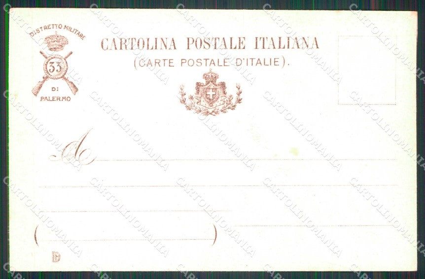 Militari Reggimentali 33° Distretto Militare Palermo cartolina KF3874 – retro