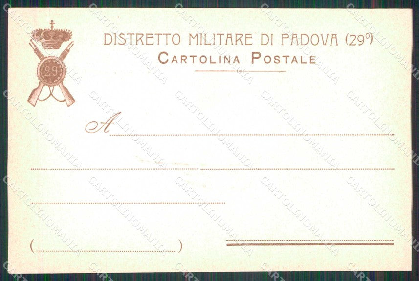 Militari Reggimentali 29° Distretto Militare Padova Chiamata cartolina KF3887 – retro