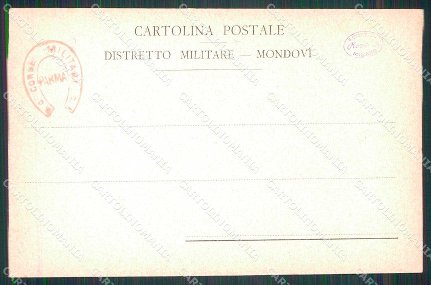 Militari Reggimentali 79° Distretto Militare Mondovì cartolina KF3888 – retro