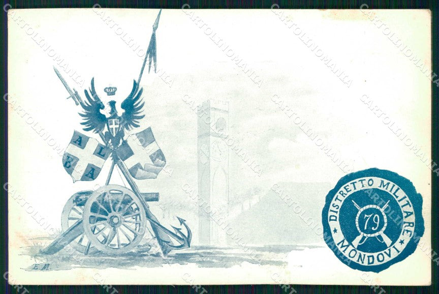Militari Reggimentali 79° Distretto Militare Mondovì cartolina KF3891 – fronte
