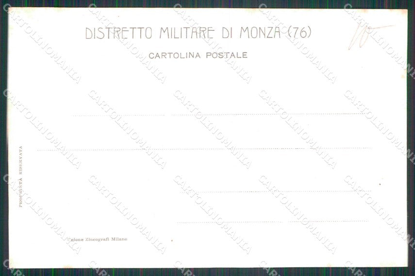 Militari Reggimentali 76° Distretto Militare Monza cartolina KF3894 – retro