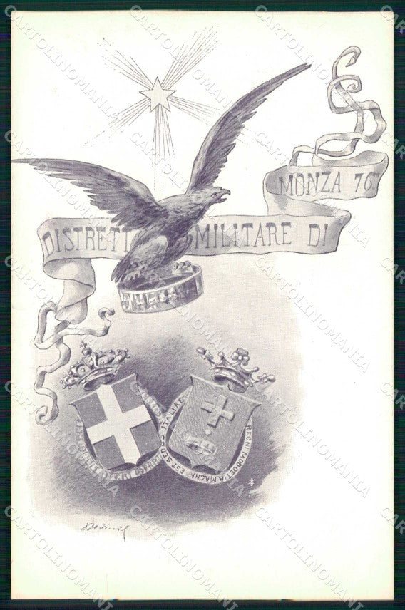 Militari Reggimentali 76° Distretto Militare Monza cartolina KF3895 – fronte
