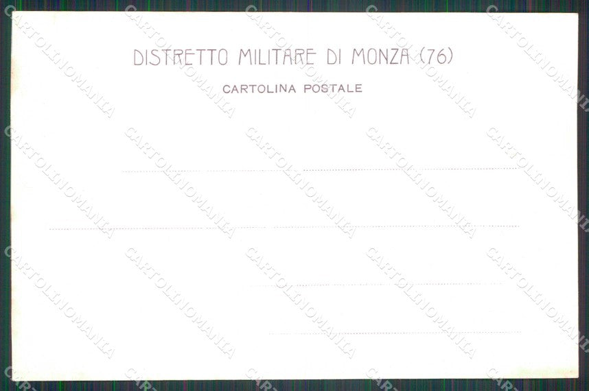 Militari Reggimentali 76° Distretto Militare Monza cartolina KF3895 – retro