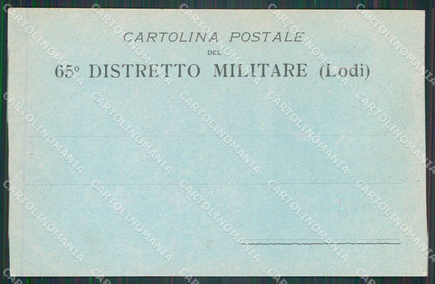 Militari Reggimentali 65° Distretto Militare Lodi cartolina KF3896 – retro