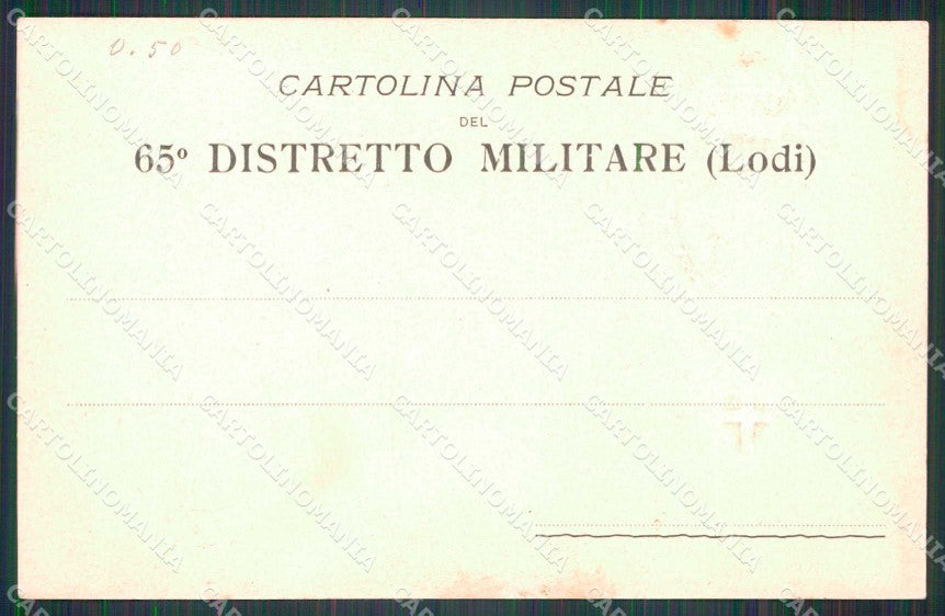 Militari Reggimentali 65° Distretto Militare Lodi cartolina KF3897 – retro