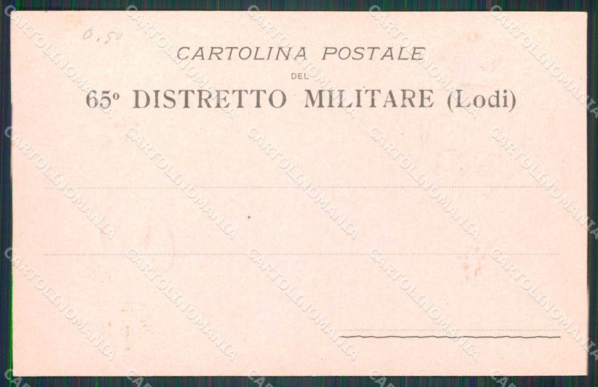 Militari Reggimentali 65° Distretto Militare Lodi cartolina KF3898 – retro