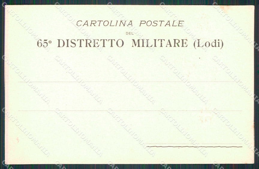 Militari Reggimentali 65° Distretto Militare Lodi cartolina KF3899 – retro