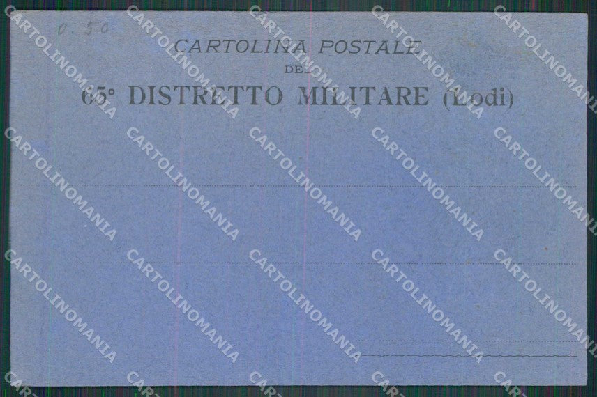 Militari Reggimentali 65° Distretto Militare Lodi cartolina KF3901 – retro