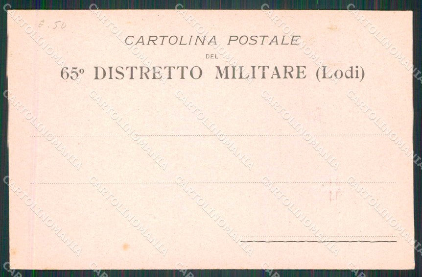 Militari Reggimentali 65° Distretto Militare Lodi cartolina KF3902 – retro
