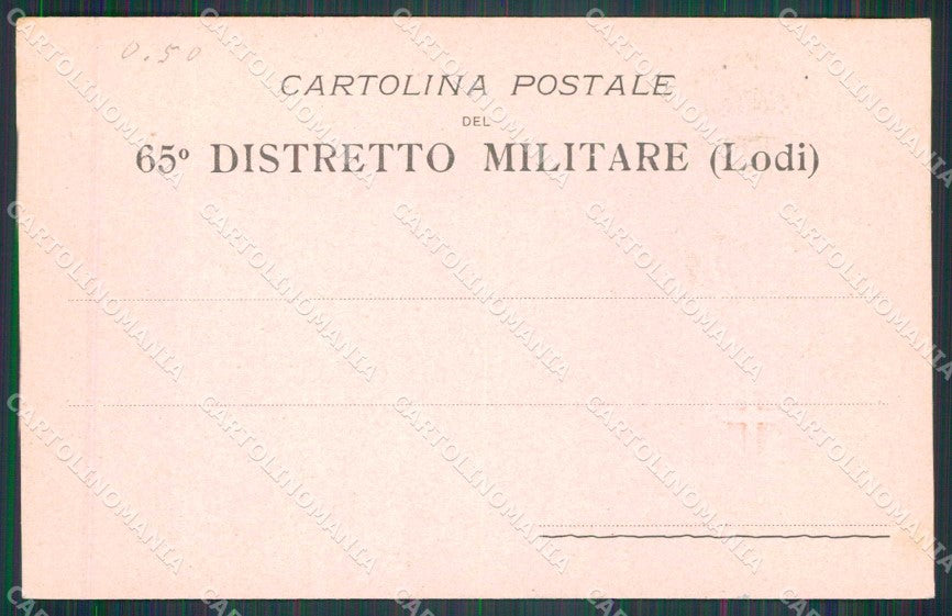 Militari Reggimentali 65° Distretto Militare Lodi cartolina KF3903 – retro