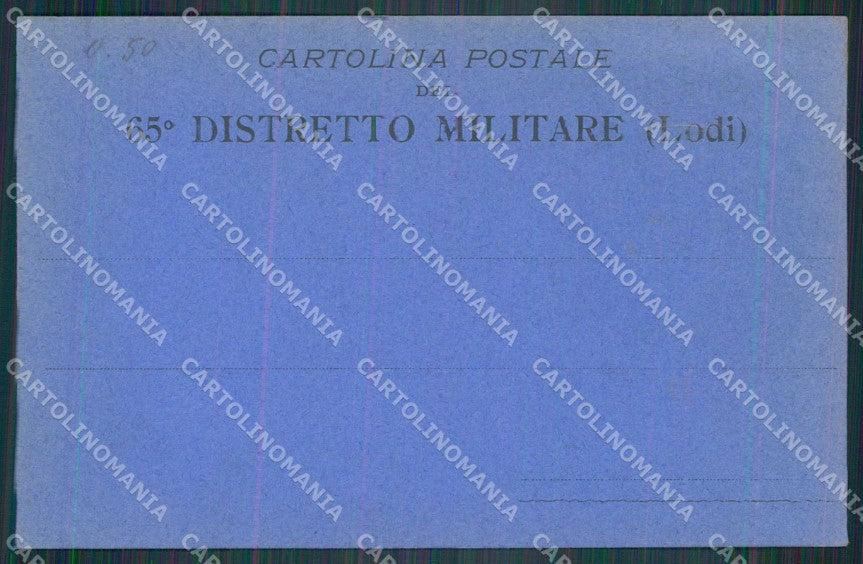 Militari Reggimentali 65° Distretto Militare Lodi cartolina KF3904 – retro
