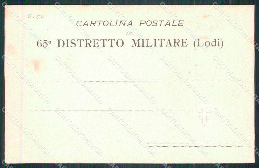 Militari Reggimentali 65° Distretto Militare Lodi cartolina KF3905 – retro