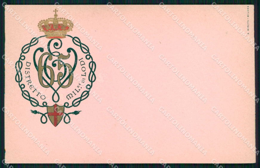 Militari Reggimentali 65° Distretto Militare Lodi cartolina KF3906 – fronte
