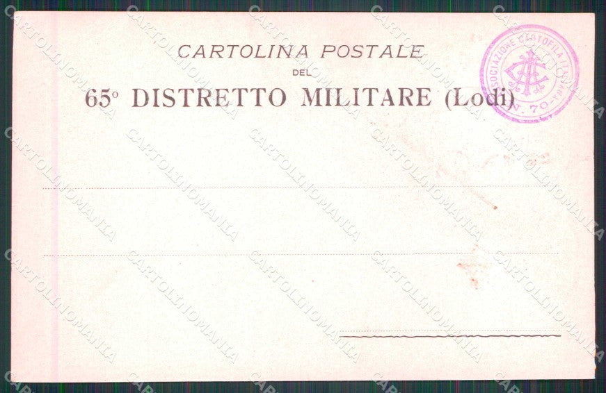 Militari Reggimentali 65° Distretto Militare Lodi cartolina KF3906 – retro