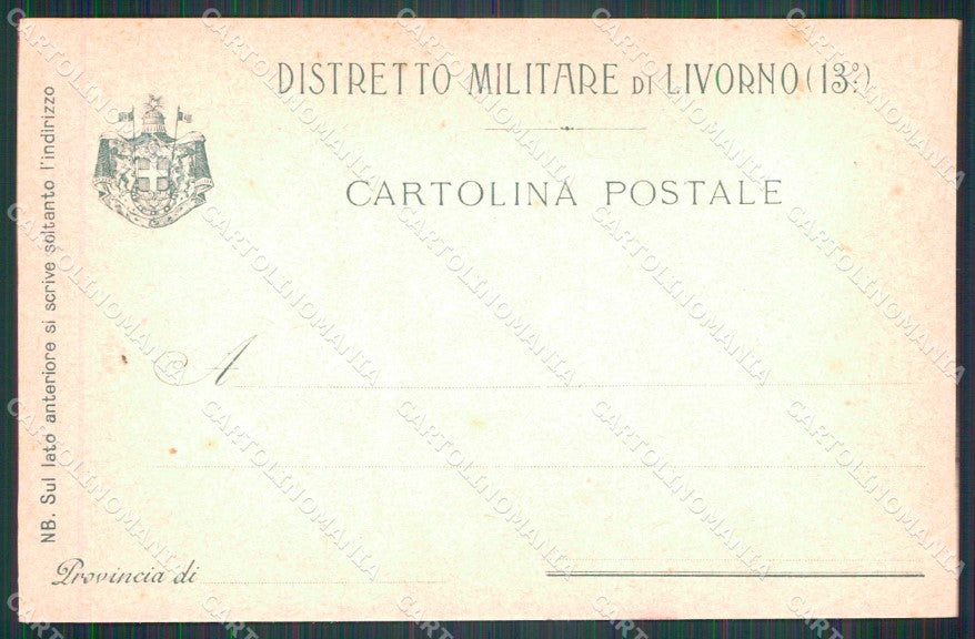 Militari 13° Distretto Militare Livorno Tricolore Portoferraio cartolina KF3907 – retro