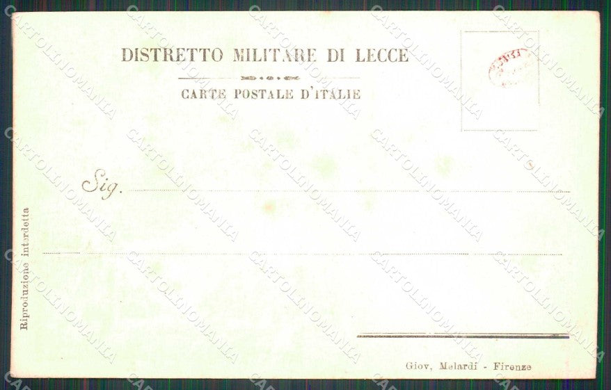 Militari Reggimentali 5° Distretto Militare Lecce Gallipoli cartolina KF3913 – retro