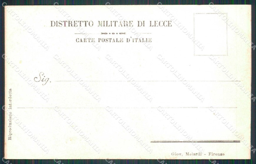 Militari Reggimentali 5° Distretto Militare Lecce Gallipoli cartolina KF3915 – retro