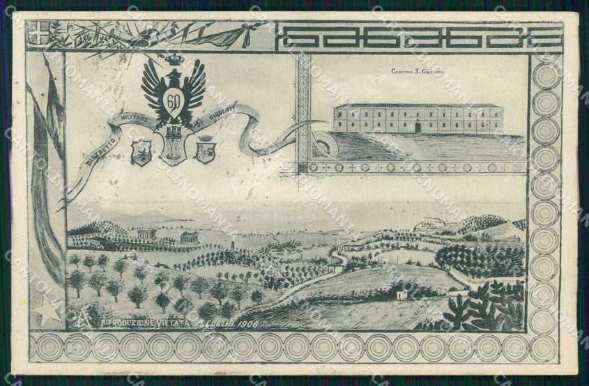 Militari Reggimentali 60° Distretto Militare Girgenti Agrigento cartolina KF3922 – fronte