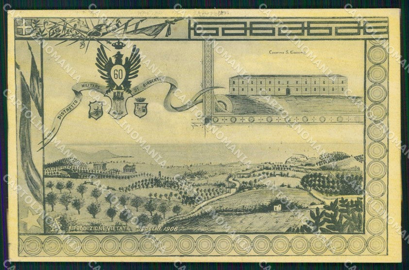 Militari Reggimentali 60° Distretto Militare Girgenti Agrigento cartolina KF3923 – fronte