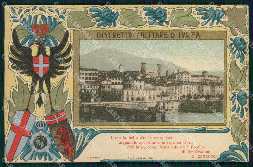 Militari Reggimentali 67° Distretto Militare Ivrea Caducci cartolina KF3926 – fronte