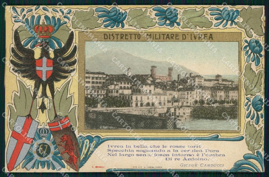 Militari Reggimentali 67° Distretto Militare Ivrea Caducci cartolina KF3928 – fronte