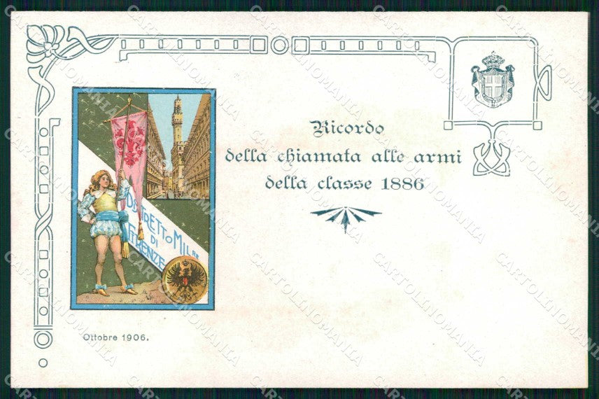 Militari Reggimentali 11° Distretto Firenze Classe 1886 cartolina KF3964 – fronte