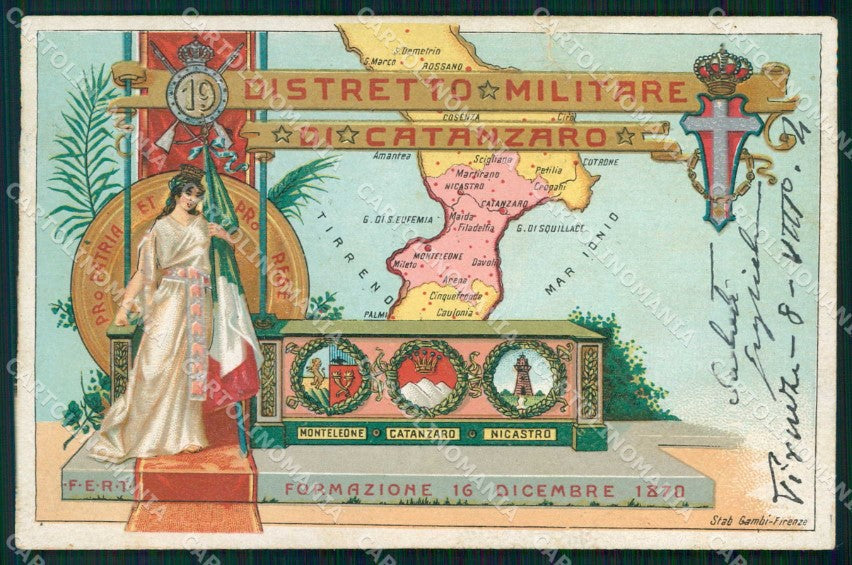 Militari Reggimentali 19° Distretto Militare Catanzaro STRAPPO cartolina KF3975 – fronte