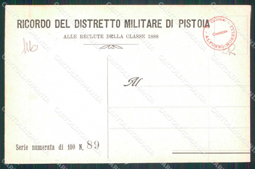 Militari Reggimentali 84° Distretto Militare Pistoia 89/100 cartolina KF3982 – retro