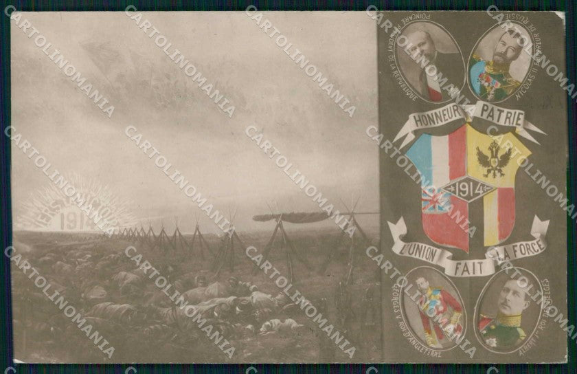 WWI WW1 Militari Capi Reali Stati Europei Belgio Czar foto cartolina KF3984 – fronte