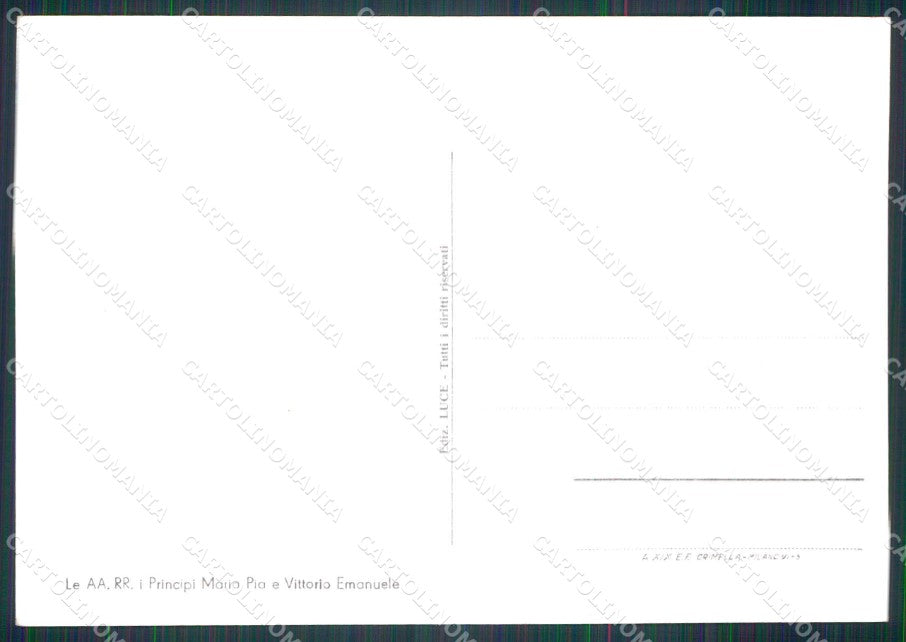 Royalty Reali Savoia Principi Maria Pia Vittorio Emanuele FG cartolina KF3990 – retro