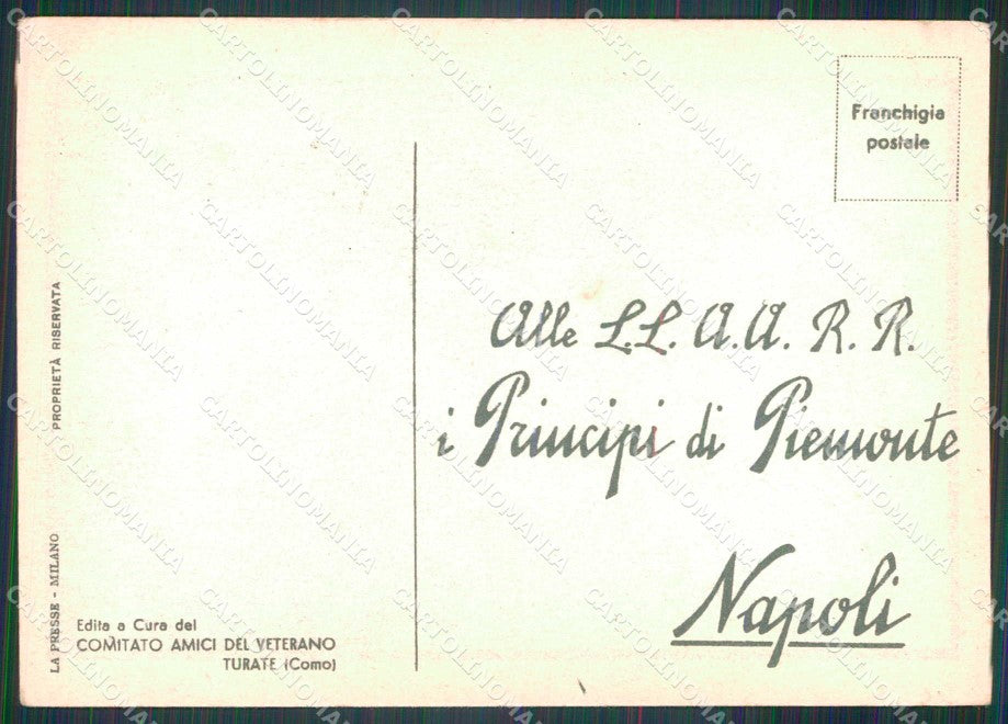 Propaganda Savoia Fascismo Turate Franchigia FG cartolina KF3993 – retro