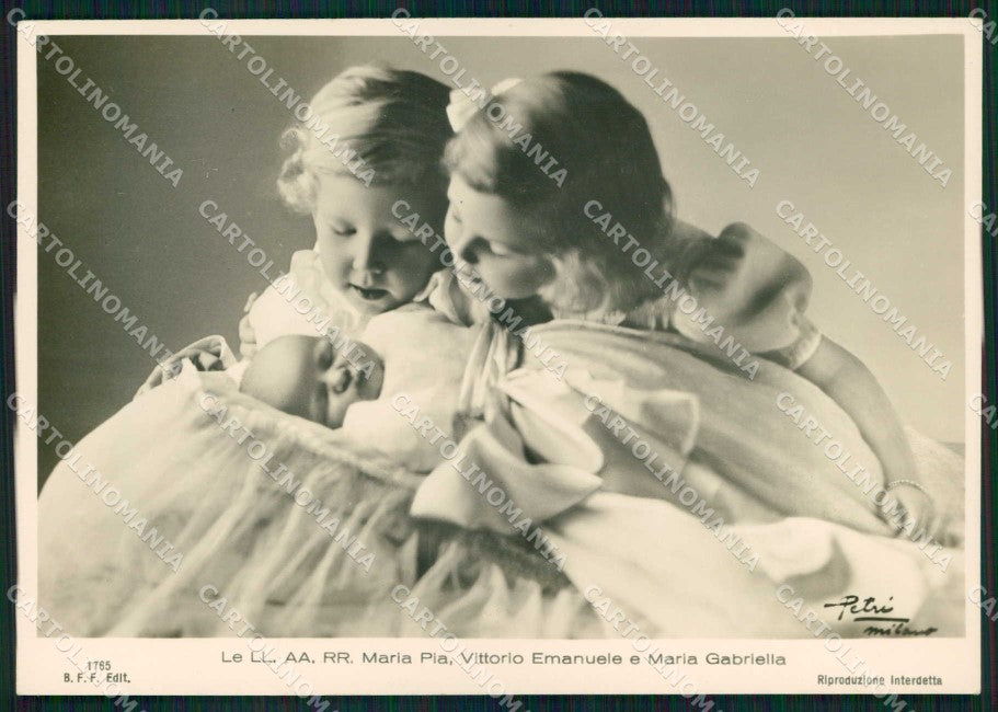 Royalty Reali Savoia Maria Pia Vittorio Emanuele Gabriella FG cartolina KF4000 – fronte